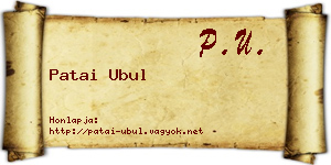 Patai Ubul névjegykártya